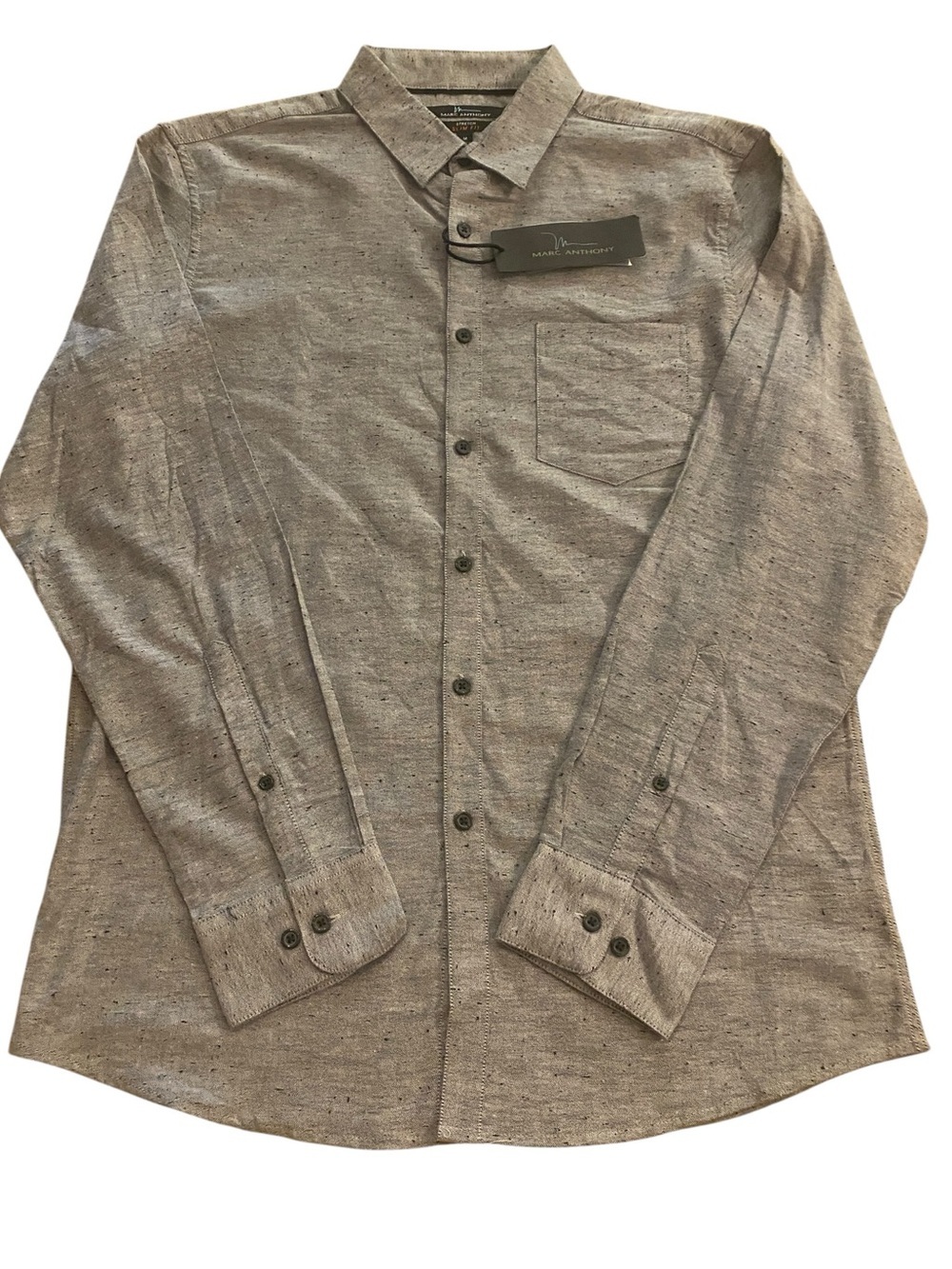 Marc Anthony Slim Fit Stretch Blue White Blend Button-Up Shirt New size M